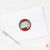 Kerstmis - Happy Pawholidays - VOEG UW FOTO TOE Ronde Sticker (Envelop)