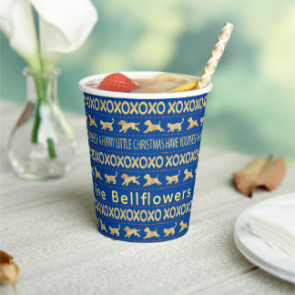 Kerstmis harige katten en honden papieren bekers