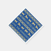 Kerstmis harige marine en goud servet (Hoek)