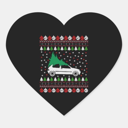 Kerstmis Hart Sticker (Voorkant)