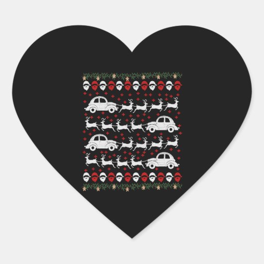 Kerstmis Hart Sticker (Voorkant)