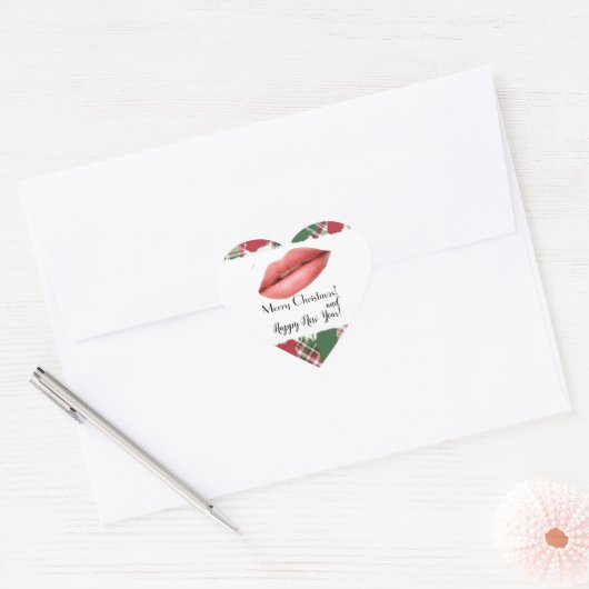 Kerstmis Hart Sticker (Envelop)