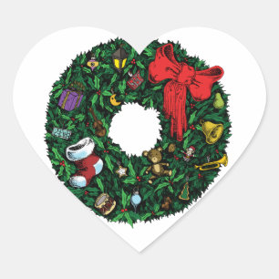 Kerstmis Hart Sticker