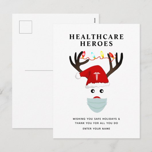 Kerstmis Harthcare Heroes Dank u Holiday Feestdagenkaart (Voorkant / Achterkant)