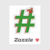 Kerstmis Hashtag Symbool Sticker (Vel)