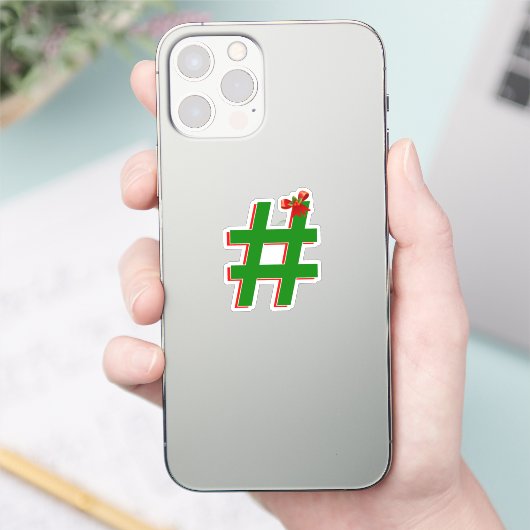 Kerstmis Hashtag Symbool Sticker (Telefoon)