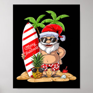 Kerstmis Hawaiaans Surf T Shirt Zomer Poster