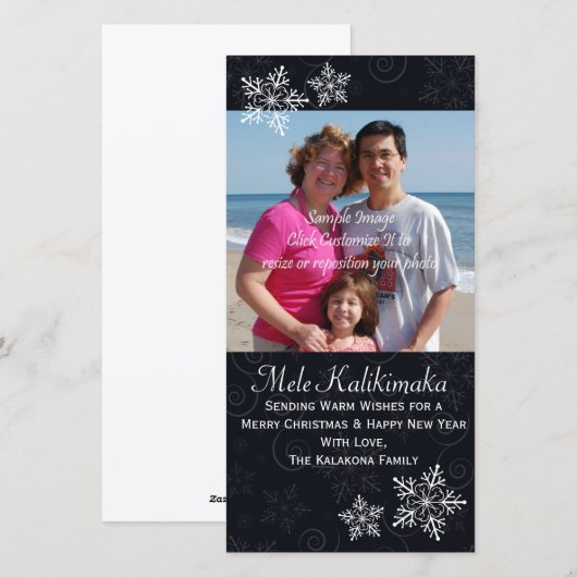 Kerstmis Hawaiaanse Hibiscus Sneeuwvlok Fotokaart Feestdagenkaart (Voorkant / Achterkant)