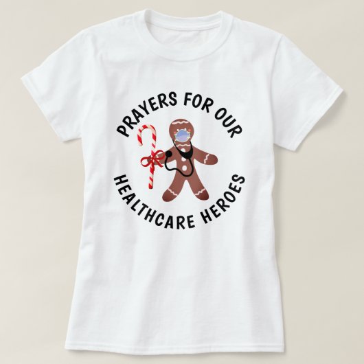 Kerstmis: Healthcare Heroes Face Mask Gingerbrood T-shirt (Design voorkant)