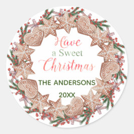 Kerstmis: "Heb een heerlijk kerstfeest" Ronde Sticker