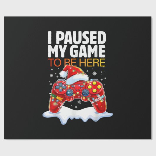 Kerstmis heb ik mijn spel onderbroken om hier te z cadeaupapier (Vlak)