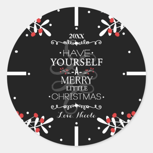 Kerstmis heb je zelf... Red Berries Holiday Ronde Sticker (Voorkant)