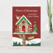 Kerstmis, hebben wij Bewogen, Leuk Vogelhuis Kaart (Voorkant)