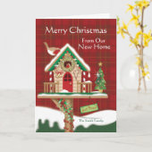 Kerstmis, hebben wij Bewogen, Leuk Vogelhuis Kaart (Gele Bloem)