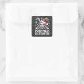 Kerstmis heeft een donkere kant vierkante sticker (Tas)