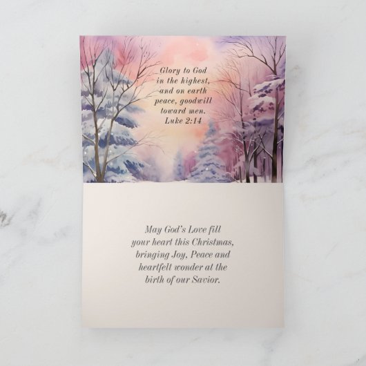 Kerstmis Heer zegene u Bijbel Verse Winter Scène Feestdagen Kaart (Binnen)