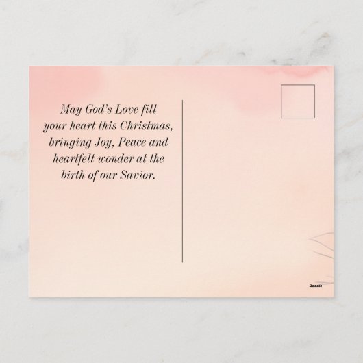 Kerstmis Heer zegene u Bijbel Verse Winter Scène Feestdagenkaart (Achterkant)