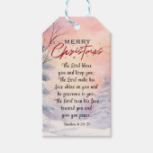 Kerstmis Heer zegene u Bijbel Verse Winter Sneeuw Cadeaulabel (Voorkant)