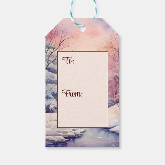 Kerstmis Heer zegene u Bijbel Verse Winter Sneeuw Cadeaulabel (Achterkant)