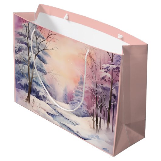 Kerstmis Heer zegene u Bijbel Verse Winter Sneeuw Groot Cadeauzakje (Achterkant Gekanteld)