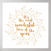 Kerstmis heerlijke tijd - gouden poster (Voorkant)