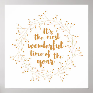 Kerstmis heerlijke tijd - gouden poster