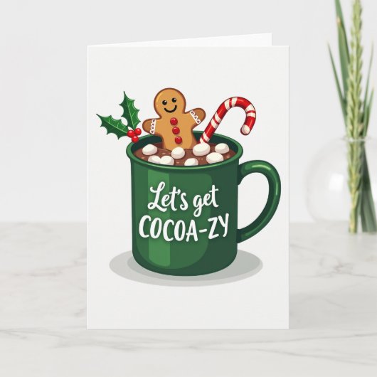 Kerstmis Heet Cacao Kerststol Snoepriet Kaart (Voorkant)