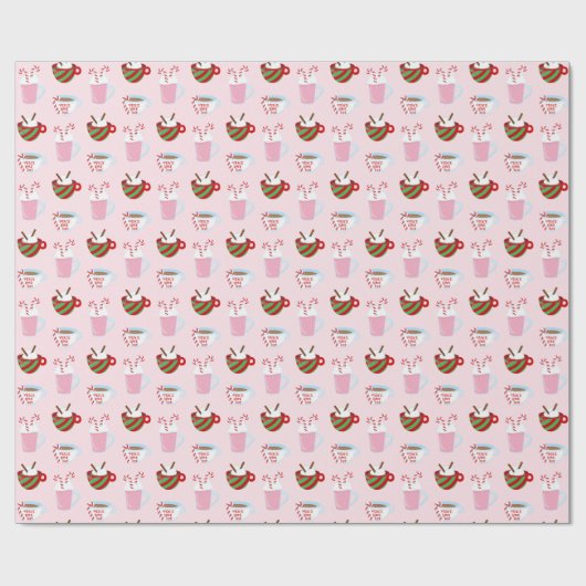 Kerstmis Heet Cacao Patroon Cadeaupapier (Vlak)