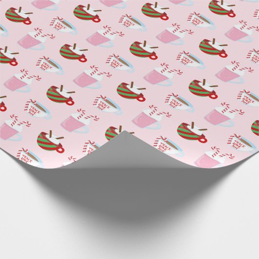 Kerstmis Heet Cacao Patroon Cadeaupapier (Hoek)
