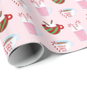Kerstmis Heet Cacao Patroon Cadeaupapier (Rol Hoek)