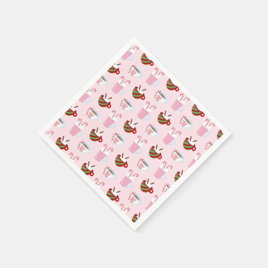 Kerstmis Heet Cacao Patroon Servet (Hoek)