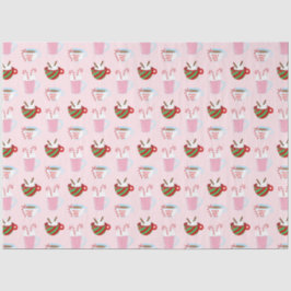 Kerstmis Heet Cacao Patroon Tissuepapier