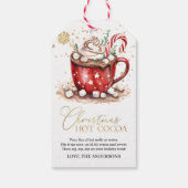 Kerstmis Heet Cacao Waterverf Cadeaulabel (Achterkant)
