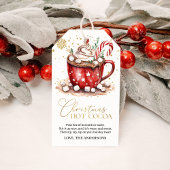 Kerstmis Heet Cacao Waterverf Cadeaulabel
