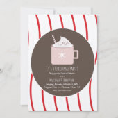Kerstmis Heet Cacaofeestje Candy Cane Kraft Kaart (Voorkant)