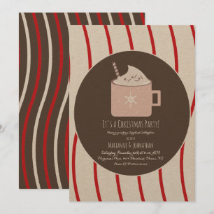 Kerstmis Heet Cacaofeestje Candy Cane Kraft Kaart