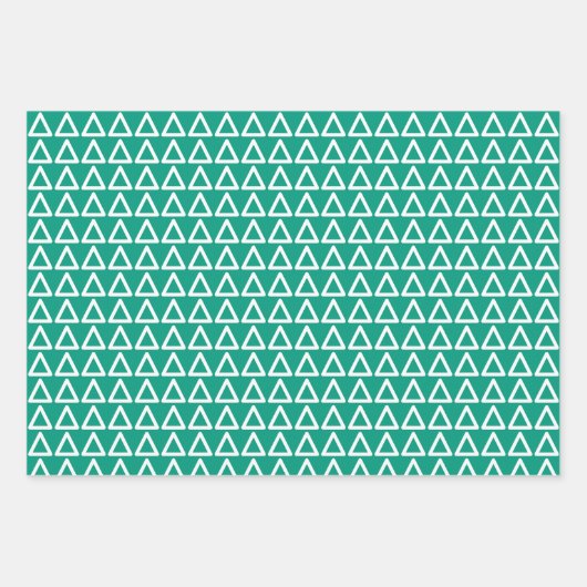 Kerstmis Heet Roze en Groene Driehoek Patroon Inpakpapier Vel (Voorkant 2)