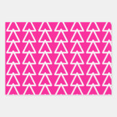 Kerstmis Heet Roze en Groene Driehoek Patroon Inpakpapier Vel (Voorkant)