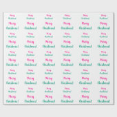 Kerstmis Heet Roze Groen Vrolijk Kerstfeest Cadeaupapier (Vlak)