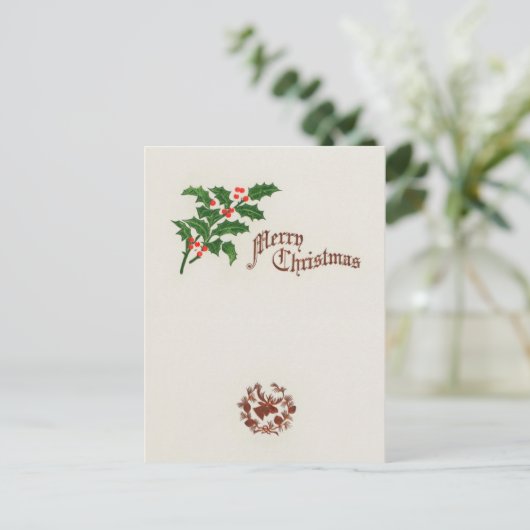 Kerstmis heilige bladeren feestdagenkaart (Staand voorkant)