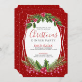 Kerstmis, heilige bouquet-diner kaart (Voorkant / Achterkant)