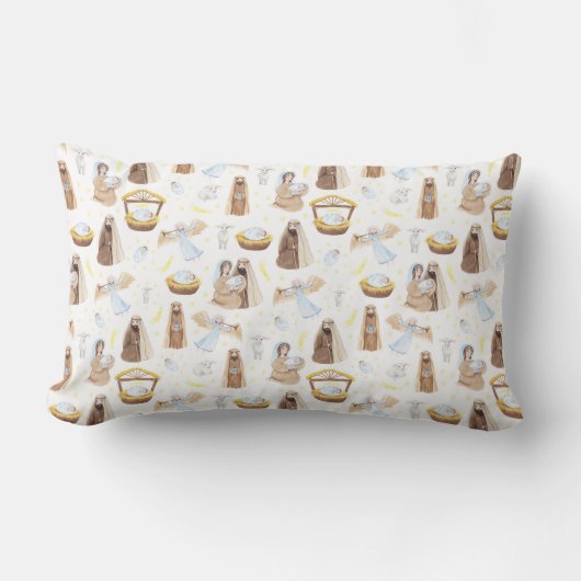 Kerstmis Heilige Nachtelijke Religieuze Lumbar Pil Kussen (Voorkant)