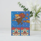 Kerstmis heks Befana Feestdagenkaart (Staand voorkant)