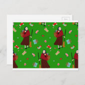 Kerstmis heks Befana Feestdagenkaart (Voorkant / Achterkant)