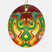 KERSTMIS Helder Geel Rood Groen 2024 Keramisch Ornament (Links)