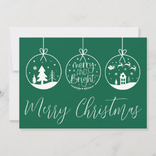 Kerstmis helder groen feestdagenkaart