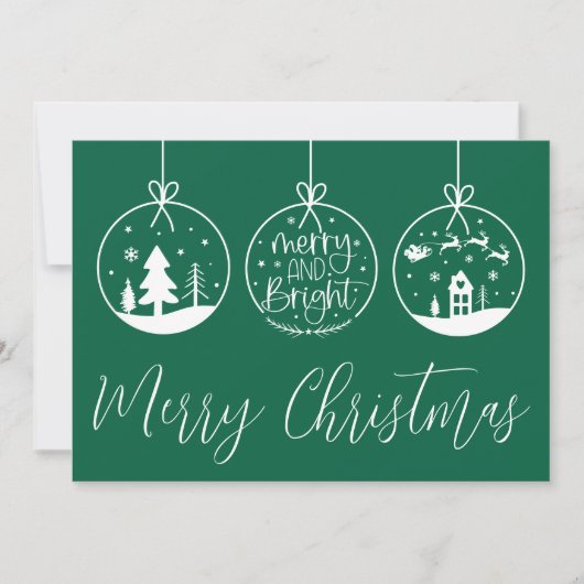 Kerstmis helder groen feestdagenkaart (Voorkant)