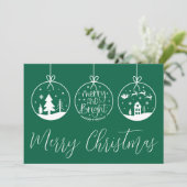 Kerstmis helder groen feestdagenkaart (Staand voorkant)