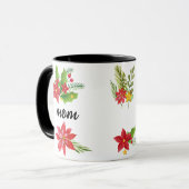 Kerstmis Helder Hulst Zwarte Script Moeder Zwarte Mok (Voorkant links)