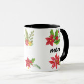 Kerstmis Helder Hulst Zwarte Script Moeder Zwarte Mok (Voorkant rechts)